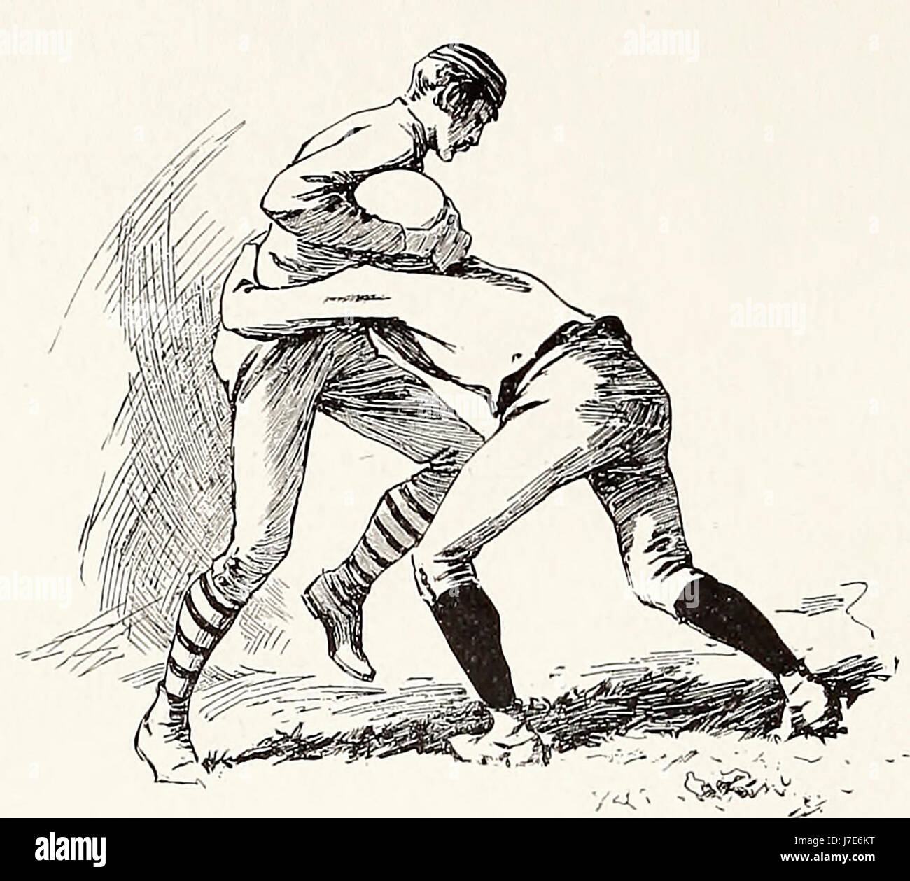 Eine faire Tackle - American Football gespielt 1887 Stockfoto