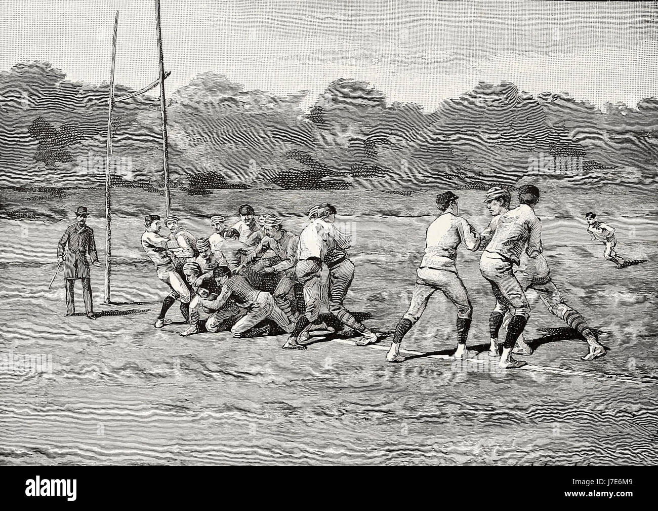 Ein Touchdown - American Football, 1887 Stockfoto