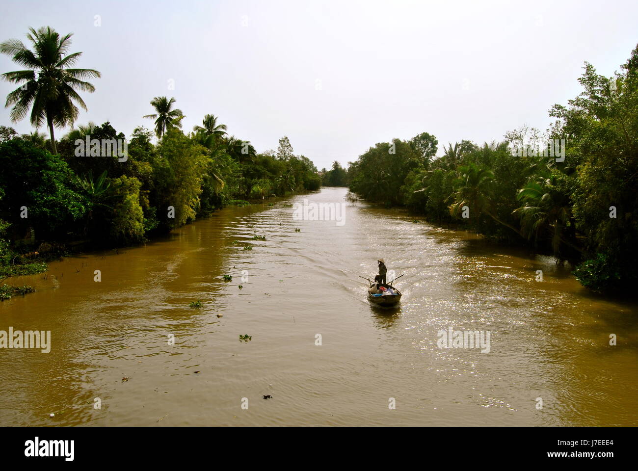 Boote, die Transport von Gütern, Mekong-Delta, Vietnam Stockfoto