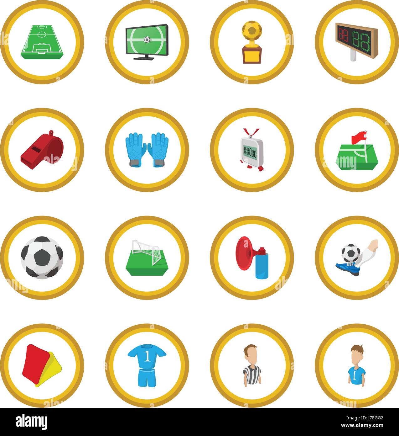 Fußball Cartoon Ikone Kreis Stock Vektor