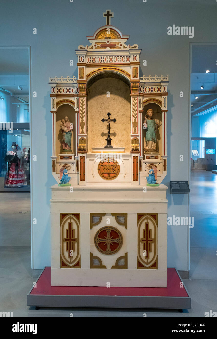 Corpus Christi-Altar auf Anzeige im Museum europäischer Kulturen in Dahlem, Berlin, Deutschland Stockfoto