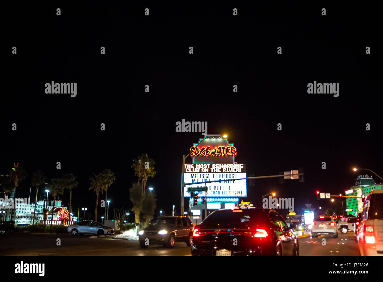 Das Edgewater Hotelcasino in Laughlin, Nevada die Nacht eines Konzertes von Melissa Etheridge. Stockfoto