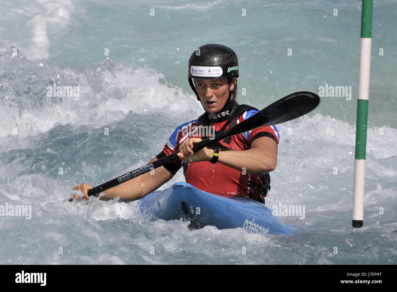 Waltham Cross, Hertfordshire, UK. 24. Mai 2017. Mallory Franklin, Damen K1. Britische Kanuslalom-Team machen Sie sich bereit für die Saison 2017. Lee Valley White Water Centre. Waltham Cross. Hertfordshire. VEREINIGTES KÖNIGREICH. 24.05.2017. Bildnachweis: Sport In Bilder/Alamy Live-Nachrichten Stockfoto