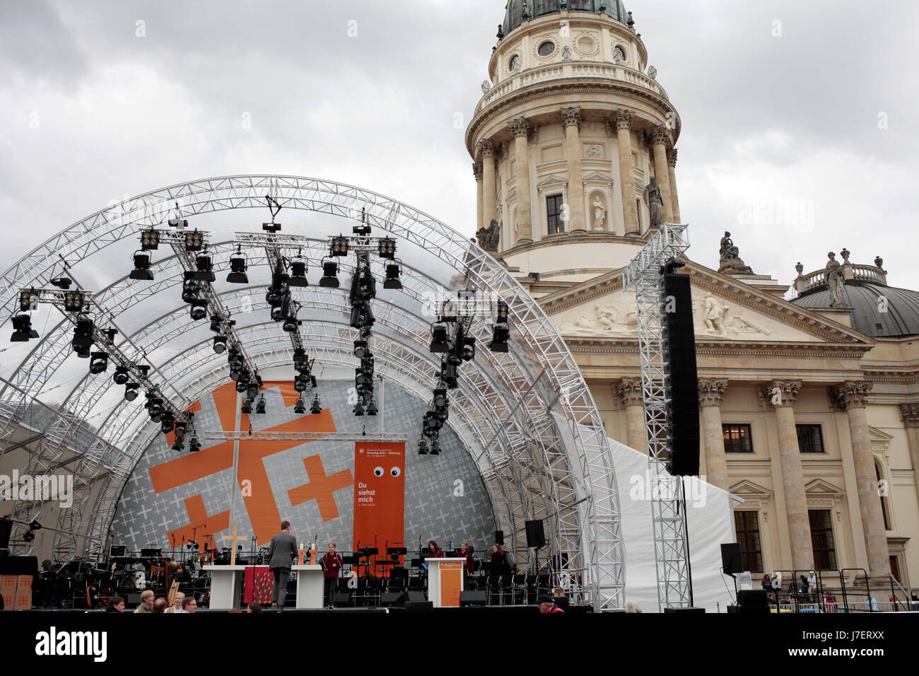 Berlin, Deutschland. 24. Mai 2017. Simon Becker/le pictorium - Vorbereitungen für die Evangelische Kirche in Berlin 2017 - 24/05/2017 - Deutschland/Berlin/Berlin - Mehr als 100.000 Besucher werden Zum Deutschen Evangelischen Kirchentag in Berlin in diesem Jahr erwartet. Credit: Le pictorium/alamy leben Nachrichten Stockfoto