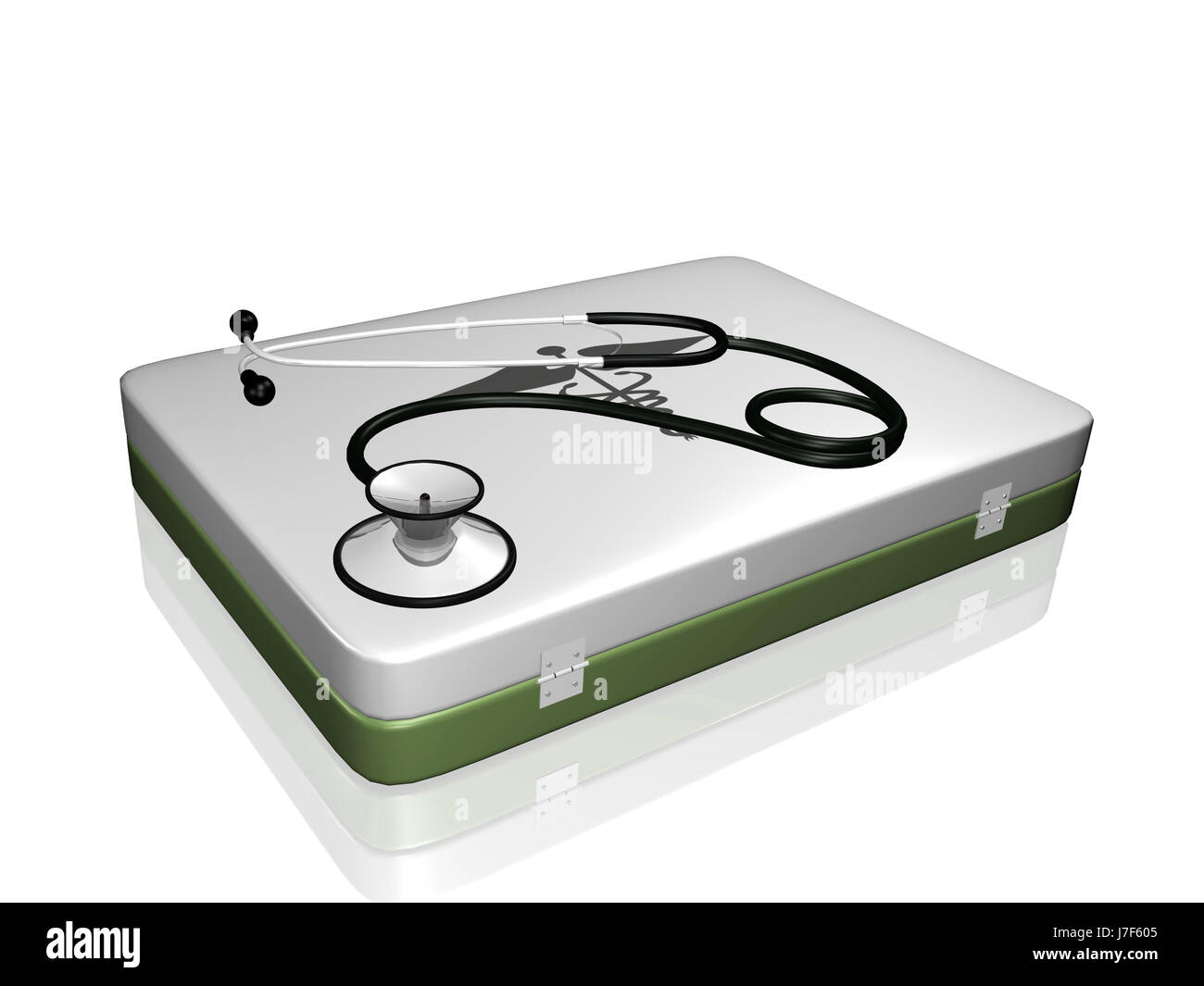 Werkzeug medizinisch medizinische Illustration Notaufnahme im Krankenhaus Stethoskop Kit Arzt Stockfoto