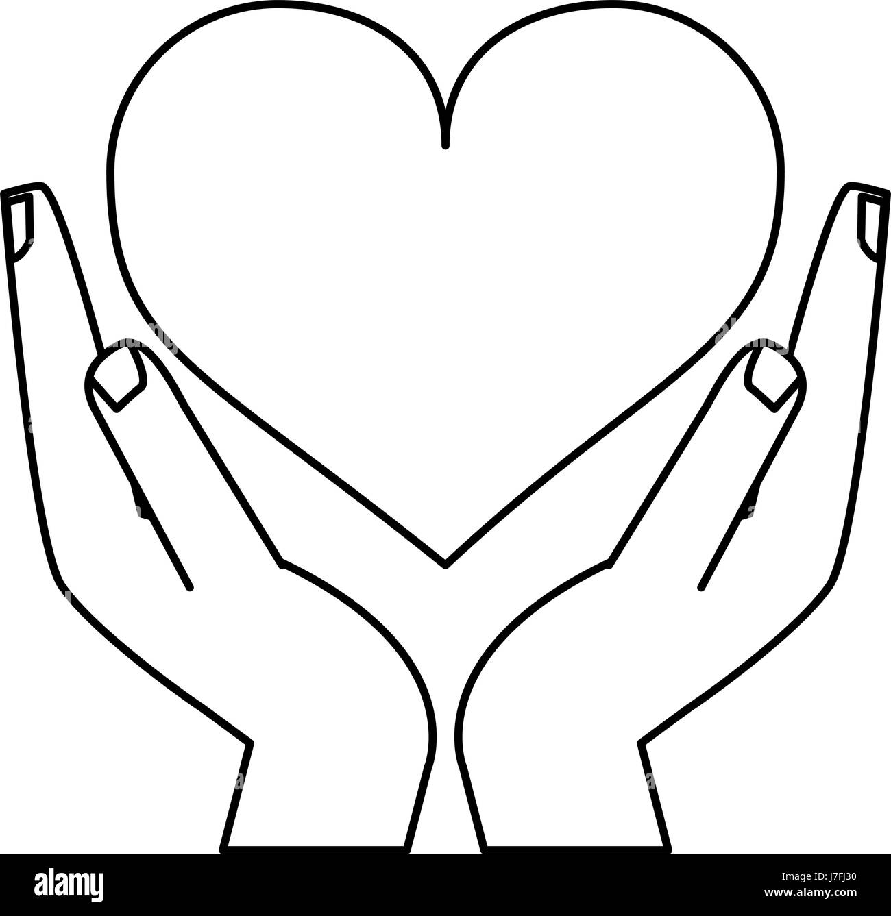 Hand Mit Herz Cartoon Symbolbild Stock Vektorgrafik Alamy