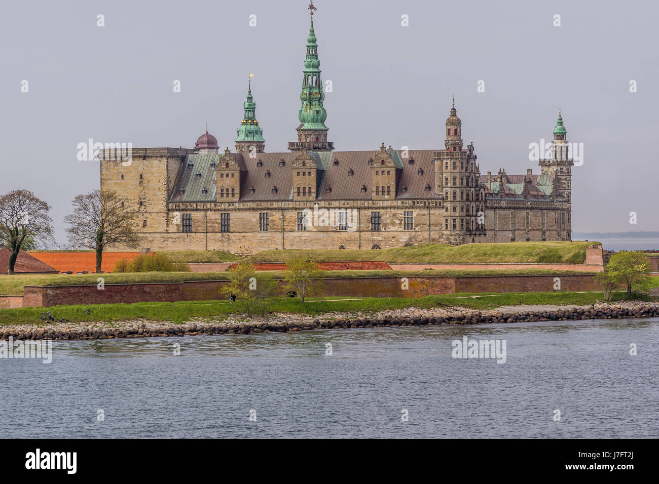 Kronborg, Prinz Hamlet´s Schloss in Helsingør, vom Meer, Dänemark, 14. Mai 2017 Stockfoto