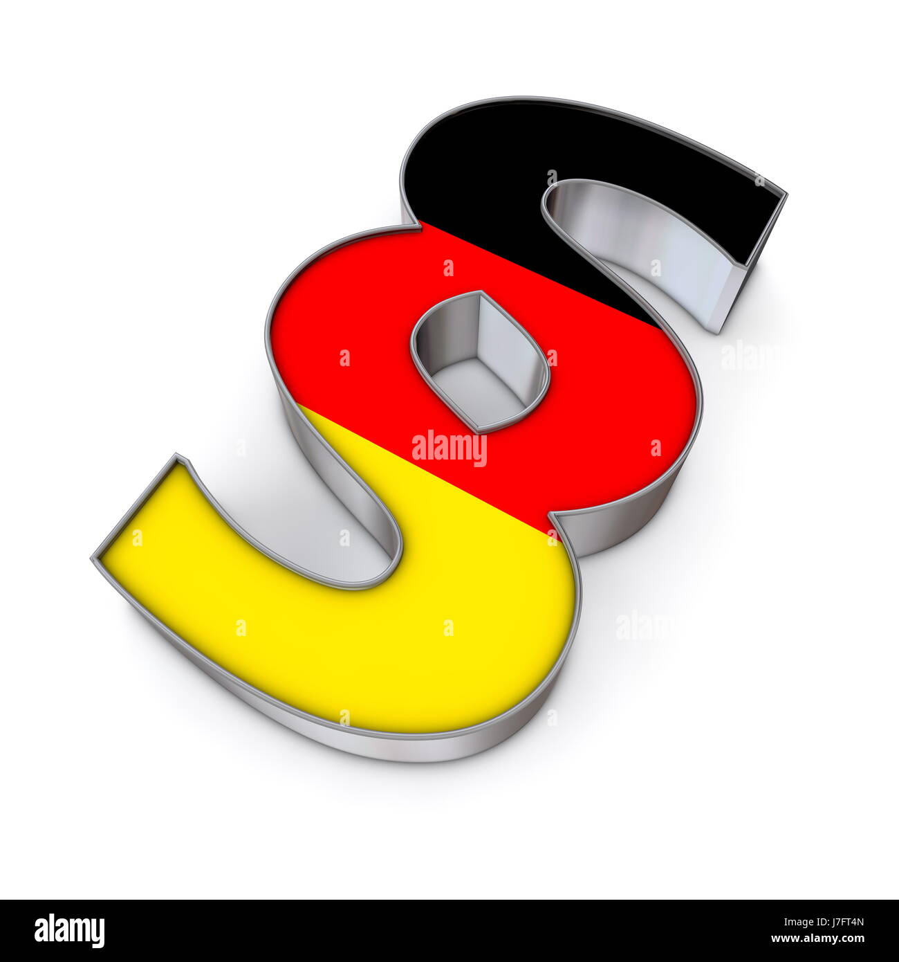 Deutschland Bundesrepublik Deutschland Flagge banner deutschen metallischen Zeichen Ziffer Stockfoto