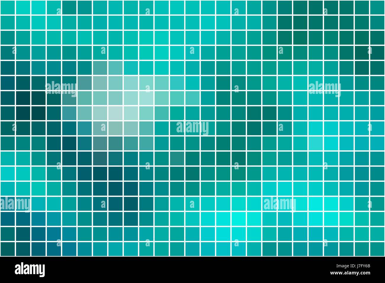 Türkis grün abstrakt Vektor quadratischen Fliesen über weißen Mosaik Hintergrund Stock Vektor