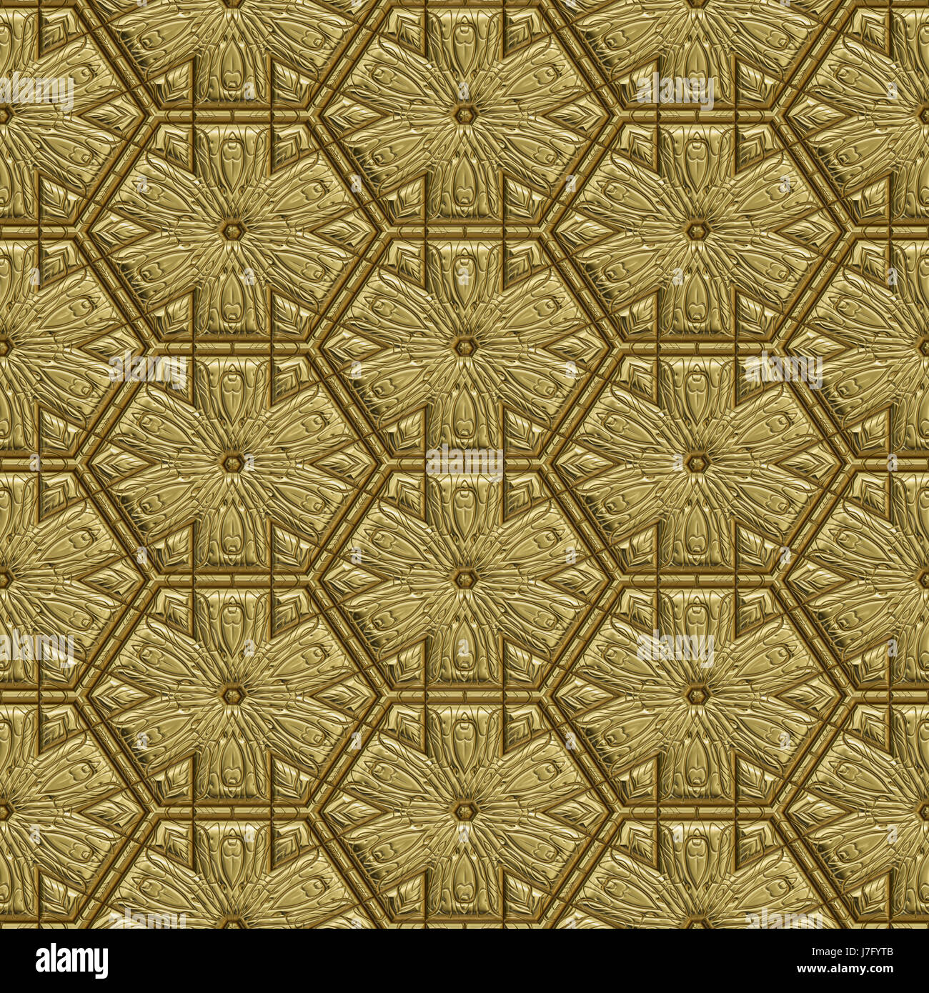 Goldene Metall gemusterten Muster metallischen gebürstete Seite Blatthintergrund Hintergrund Stockfoto