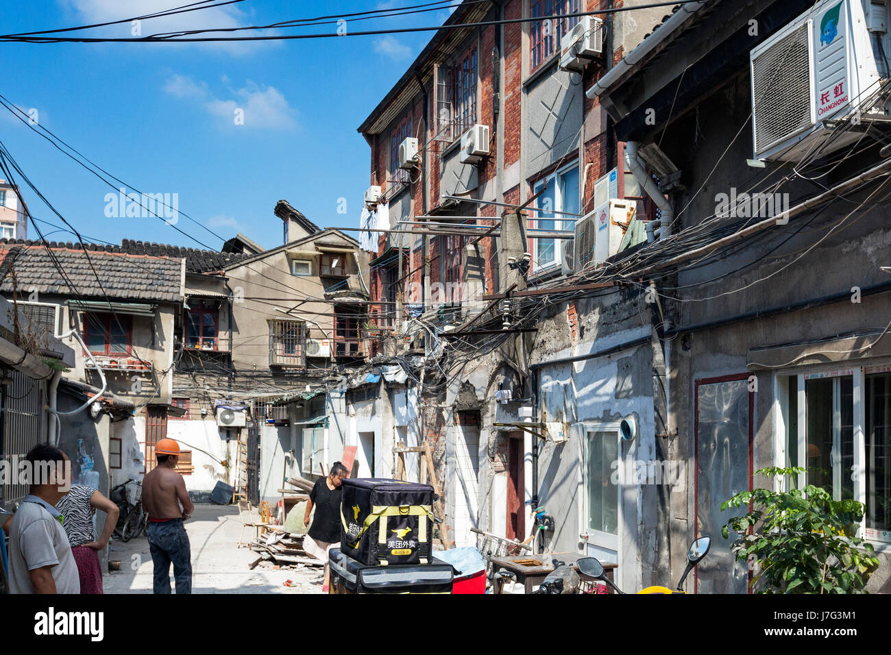 Alten Wohn-Wohnsiedlung, Shanghai, China Stockfoto