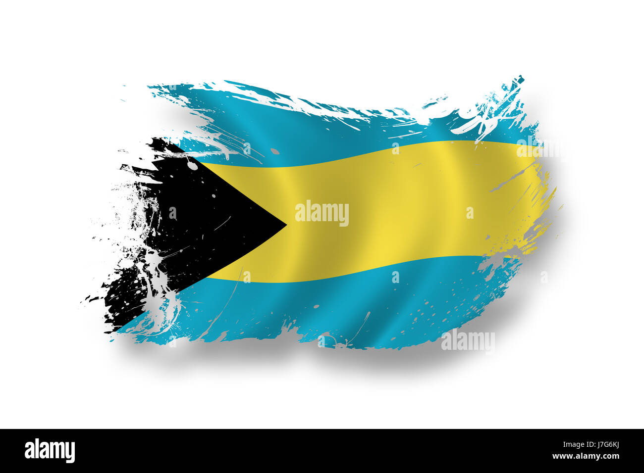 Flagge der Bahamas Nationalflagge Schlag Bahamas national Piktogramm Symbol Piktogramm Stockfoto