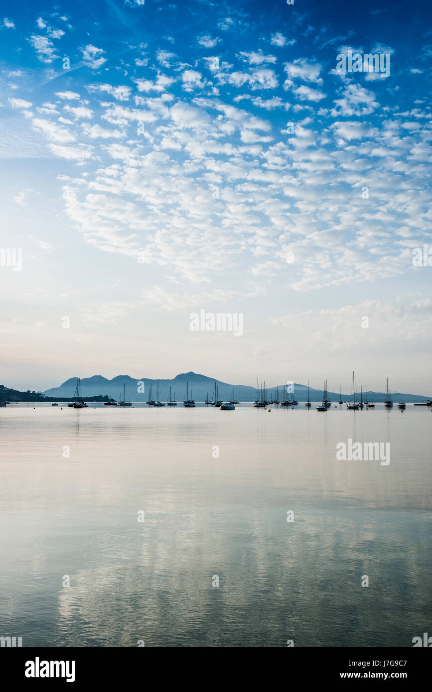 Segelboote, Puerto de Pollensa, Port de Pollenca, Mallorca, Balearen, Mittelmeer, Spanien Stockfoto