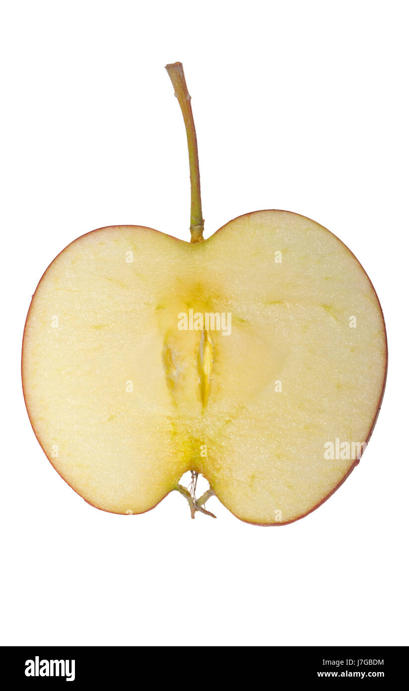 Apple-Scheibe mit Stiel Stockfoto