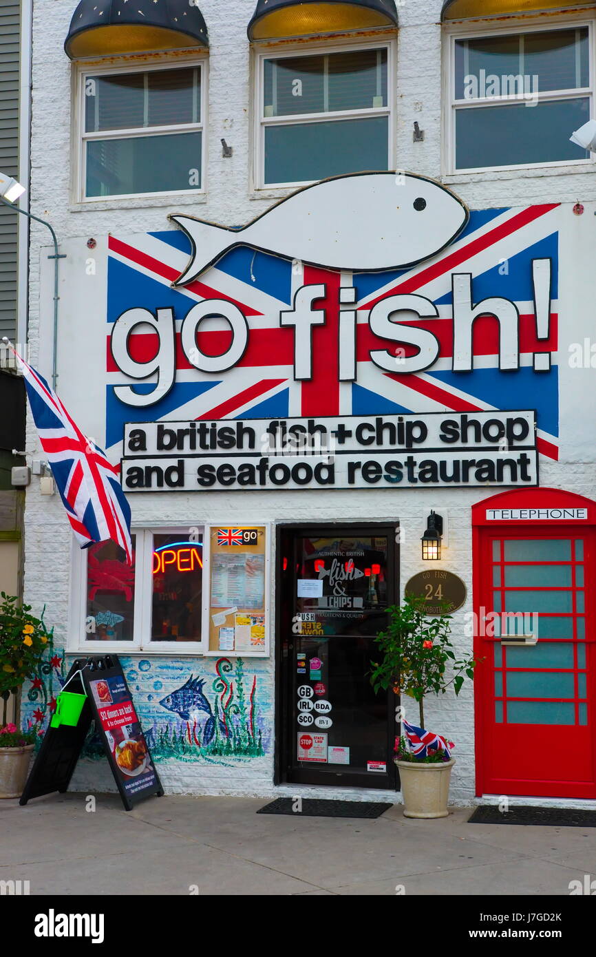 Go Fish britischen Fisch & Chips Restaurant, Rehoboth Beach, Delaware Stockfoto