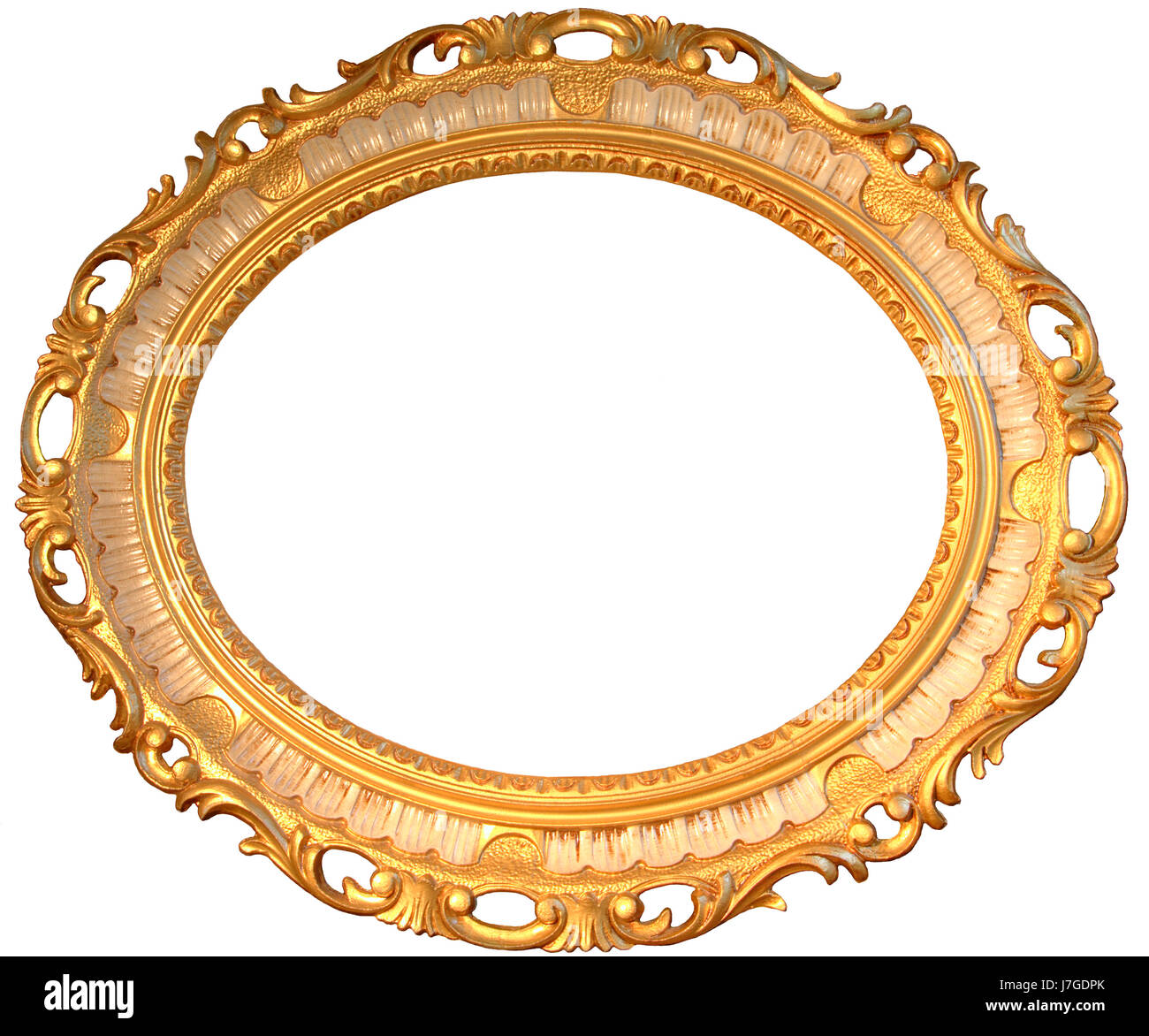 Ornament Rahmen durchbrochene ovaler Goldrahmen Rahmen Ornament Bild Stockfoto