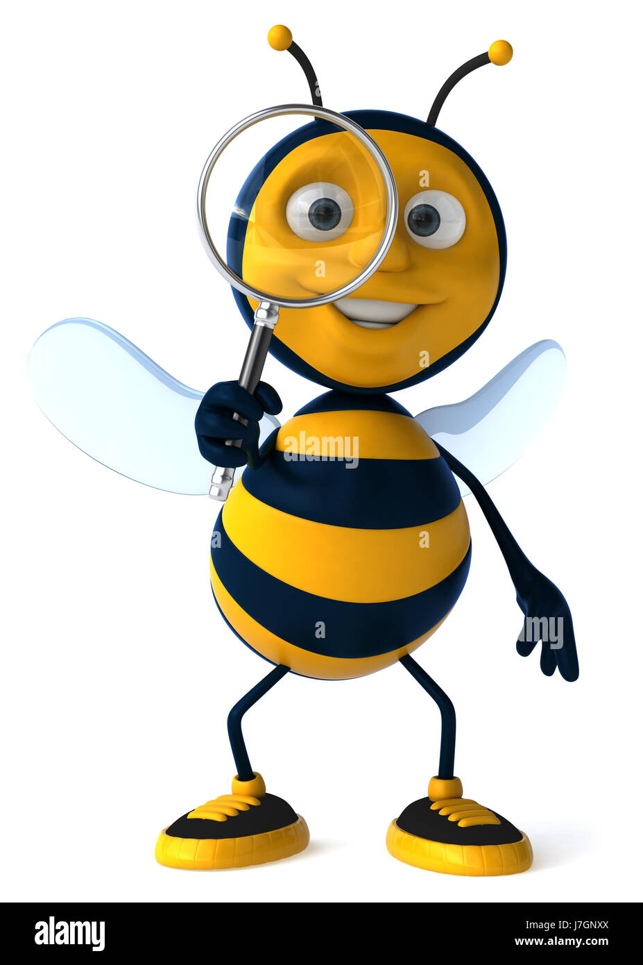 tierische Illustration Wespe Charakter Cartoon Insekten Honigbiene isoliert Flug Stockfoto