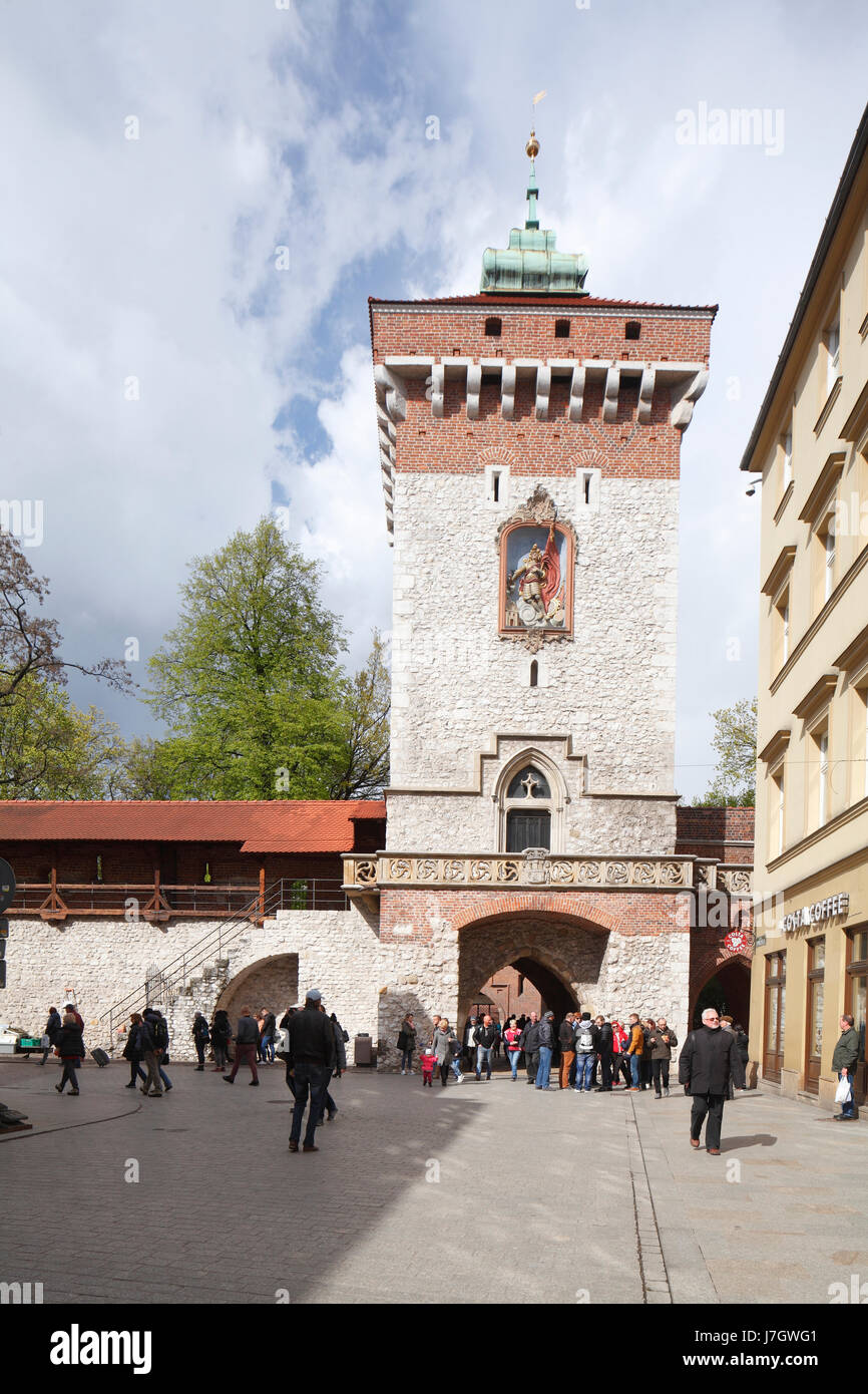 St. Florian´s Gate, Altstadt Stare Miasto, Krakau, Kleinpolen, Polen, Europa Stockfoto
