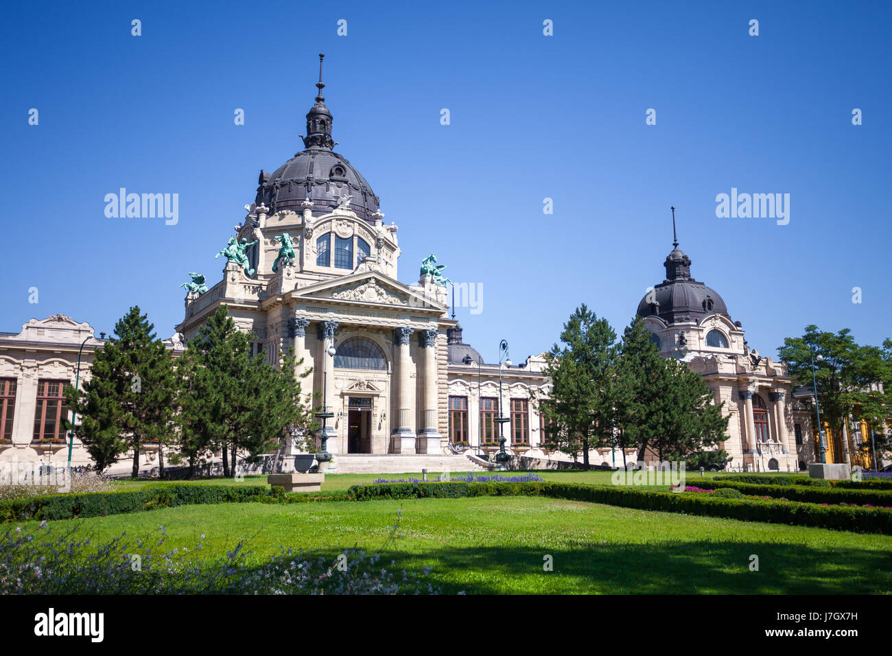 Szechenyi medizinischen Thermalbäder und Spa, Budapest, Ungarn. Stockfoto