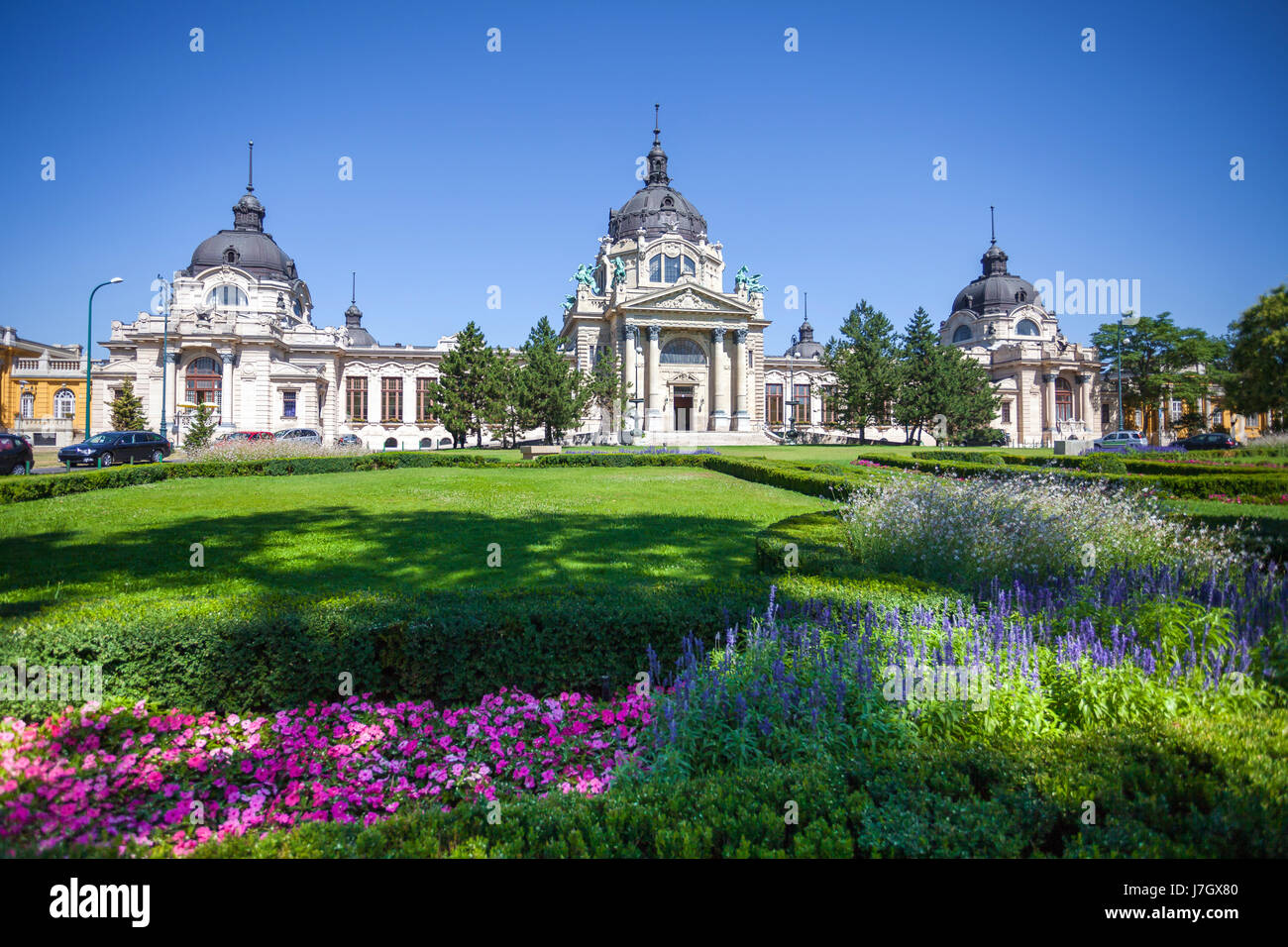 Szechenyi medizinischen Thermalbäder und Spa, Budapest, Ungarn. Stockfoto