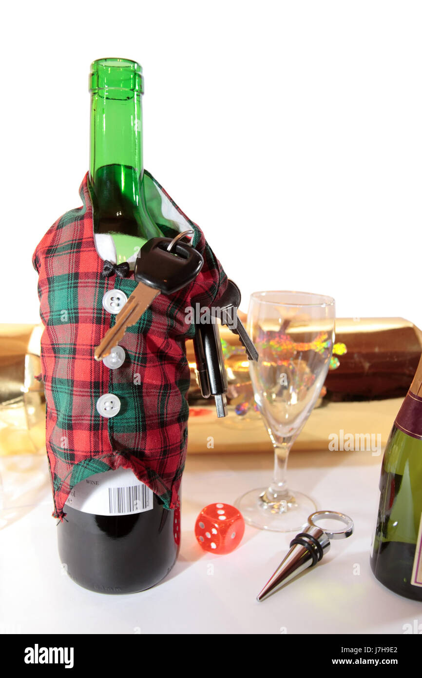 Alkohol Lust sucht Tendenz Flasche süchtig Alkoholismus Schnaps, Schnaps Glas Stockfoto