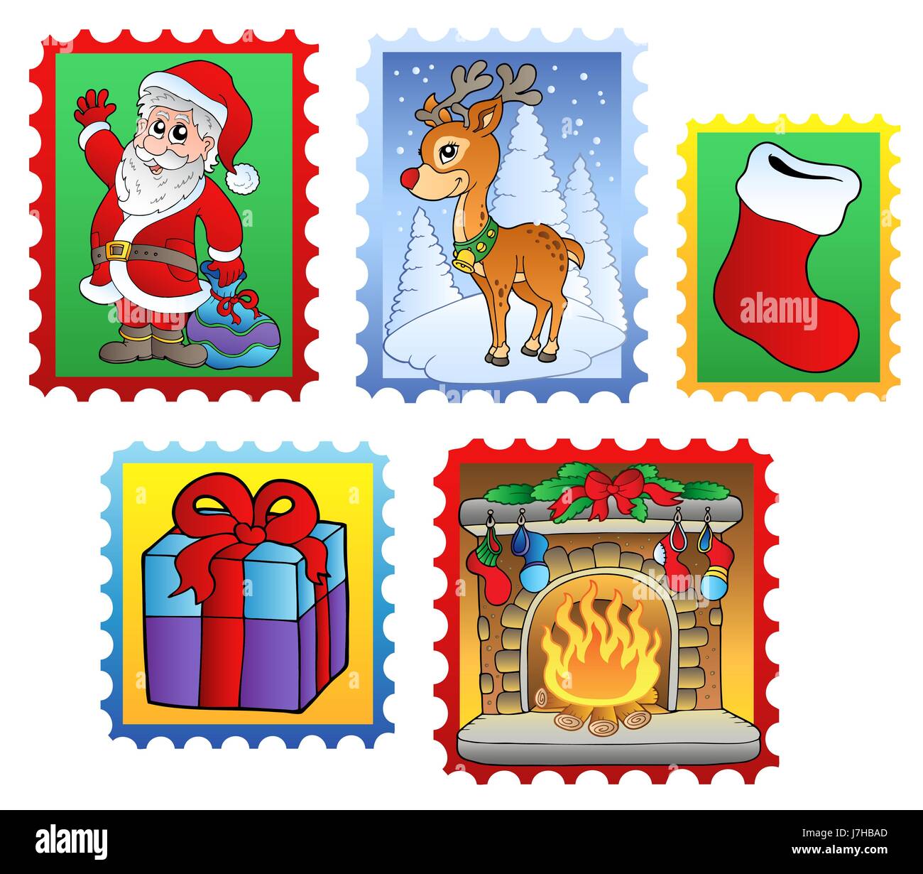 Post Stempel Weihnachtszeit Weihnachten x-mas Stempel vorhanden Gruß Detail Kunst Stockfoto