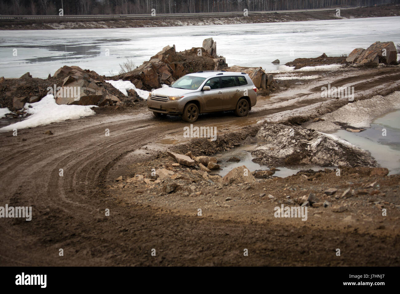 Offroad Auto in Schmutz Stockfoto