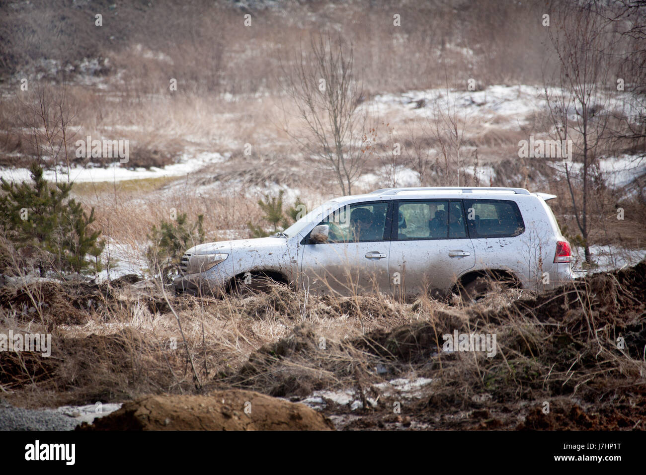 Offroad Auto in Schmutz Stockfoto