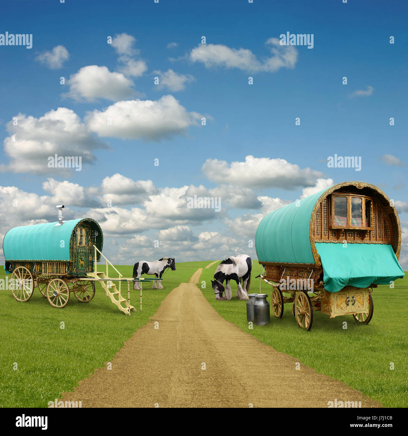 Pferde Zigeuner Wohnwagen Stockfotos und -bilder Kaufen - Alamy