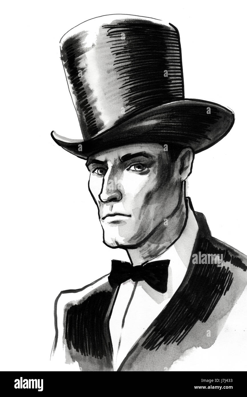 Mann mit Hut Stockfoto