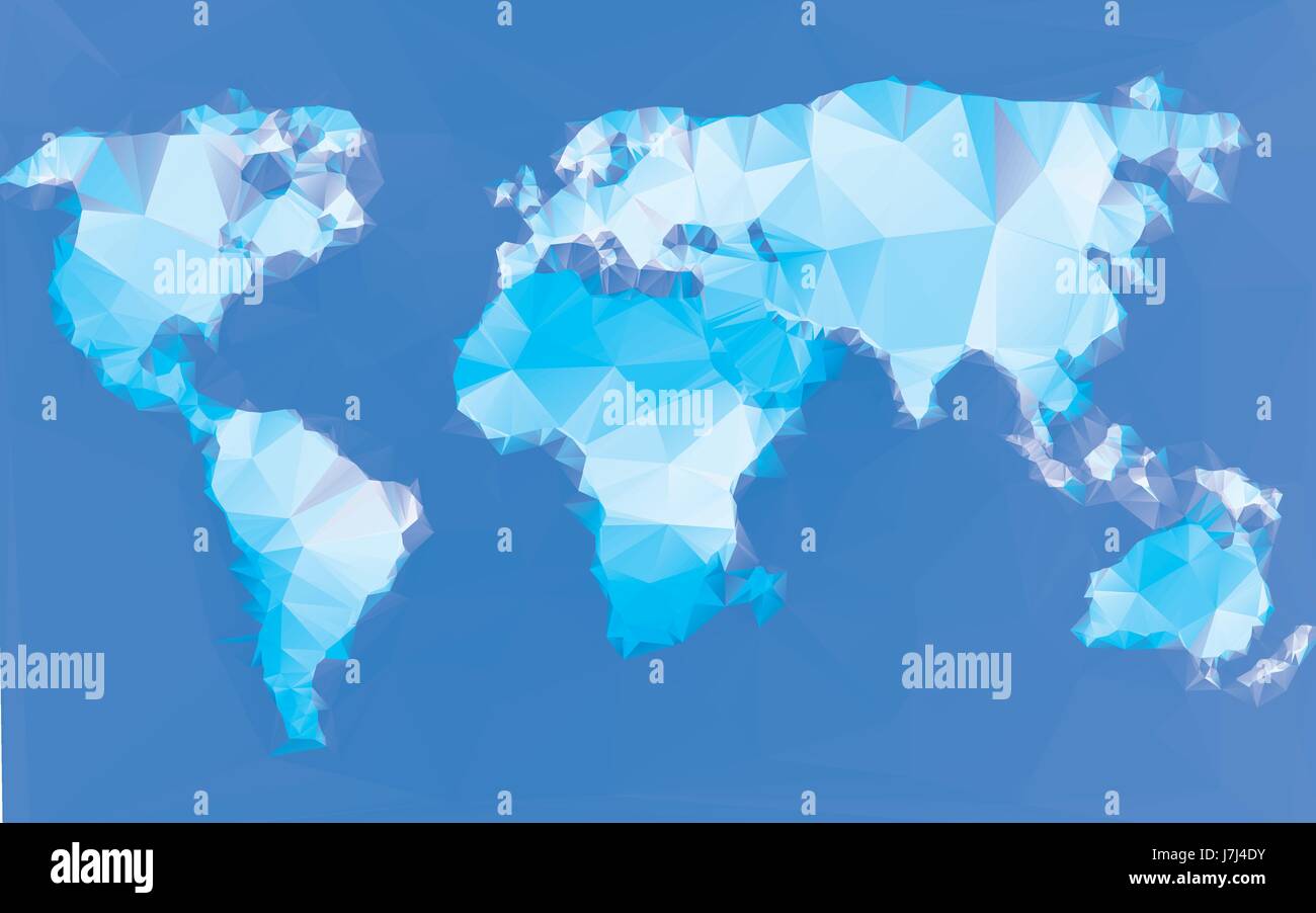 Dreieck-Welt-Karte-Vektor-Illustration. Weltkarte, Technologie-Konzept zu stilisieren Stock Vektor