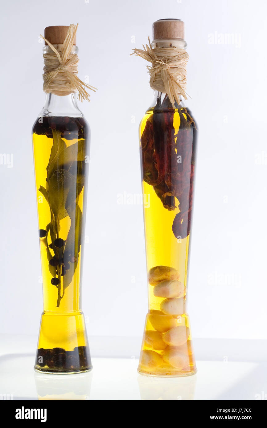 Flasche Essen Gericht essen Knoblauch Oliven maritime Flasche ...