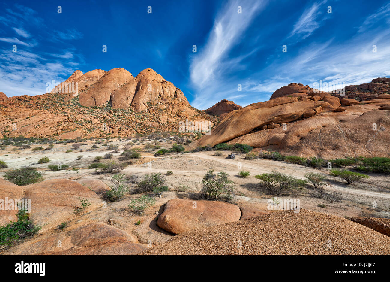 Spitzkoppe, Berglandschaft von Granitfelsen, Matterhorn von Namibia, Namibia, Afrika Stockfoto