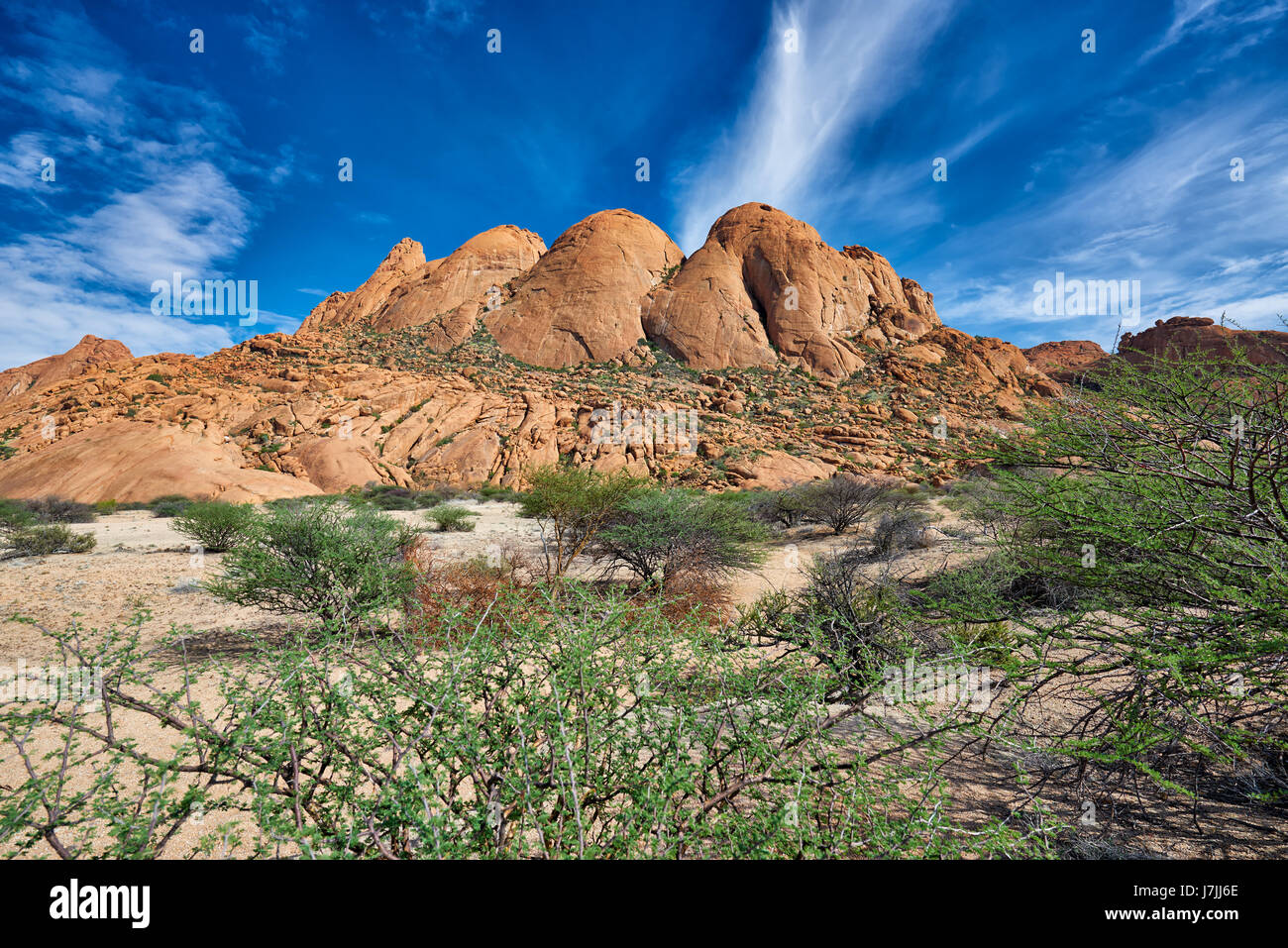 Spitzkoppe, Berglandschaft von Granitfelsen, Matterhorn von Namibia, Namibia, Afrika Stockfoto