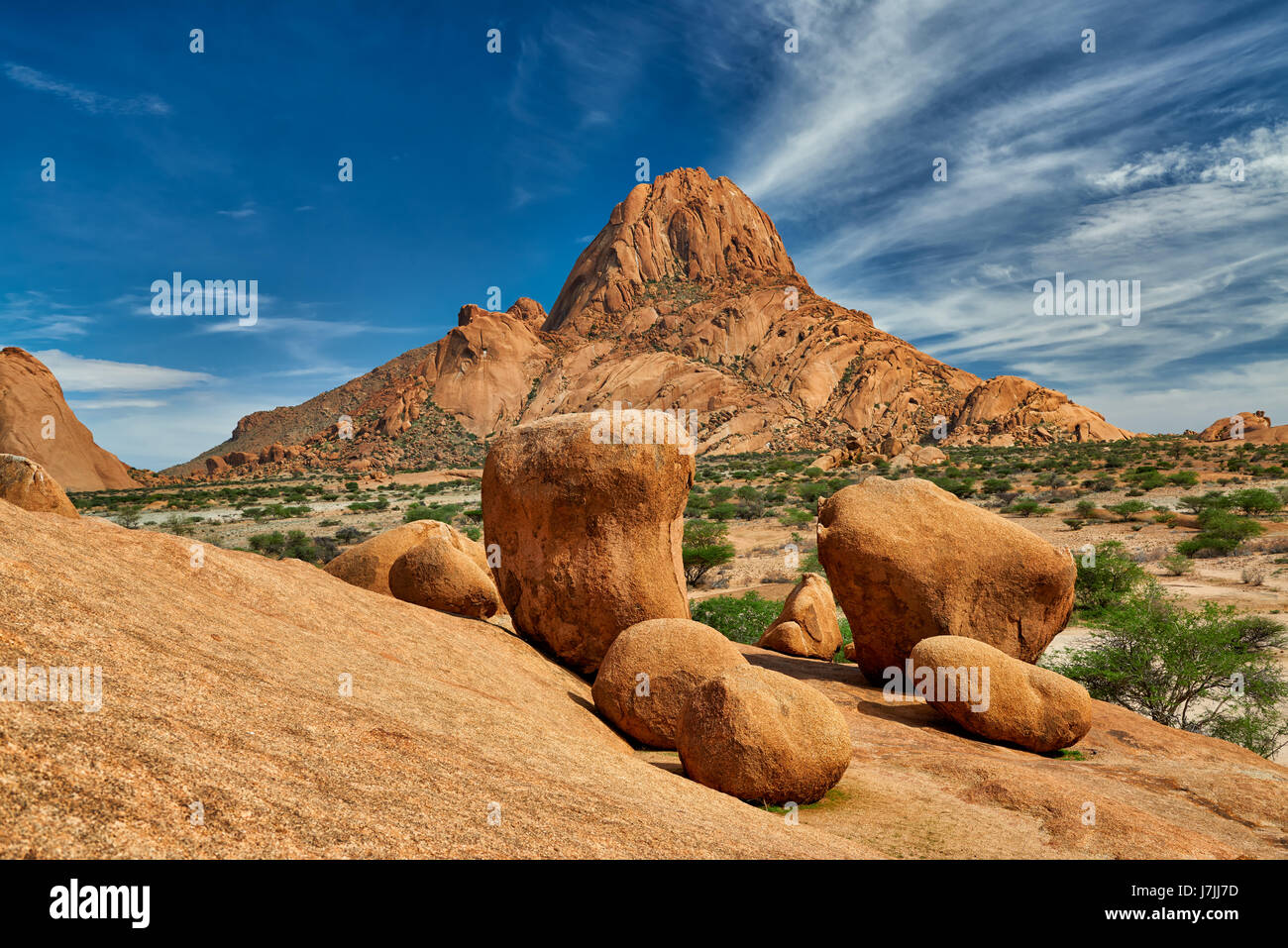 Spitzkoppe, Berglandschaft von Granitfelsen, Matterhorn von Namibia, Namibia, Afrika Stockfoto