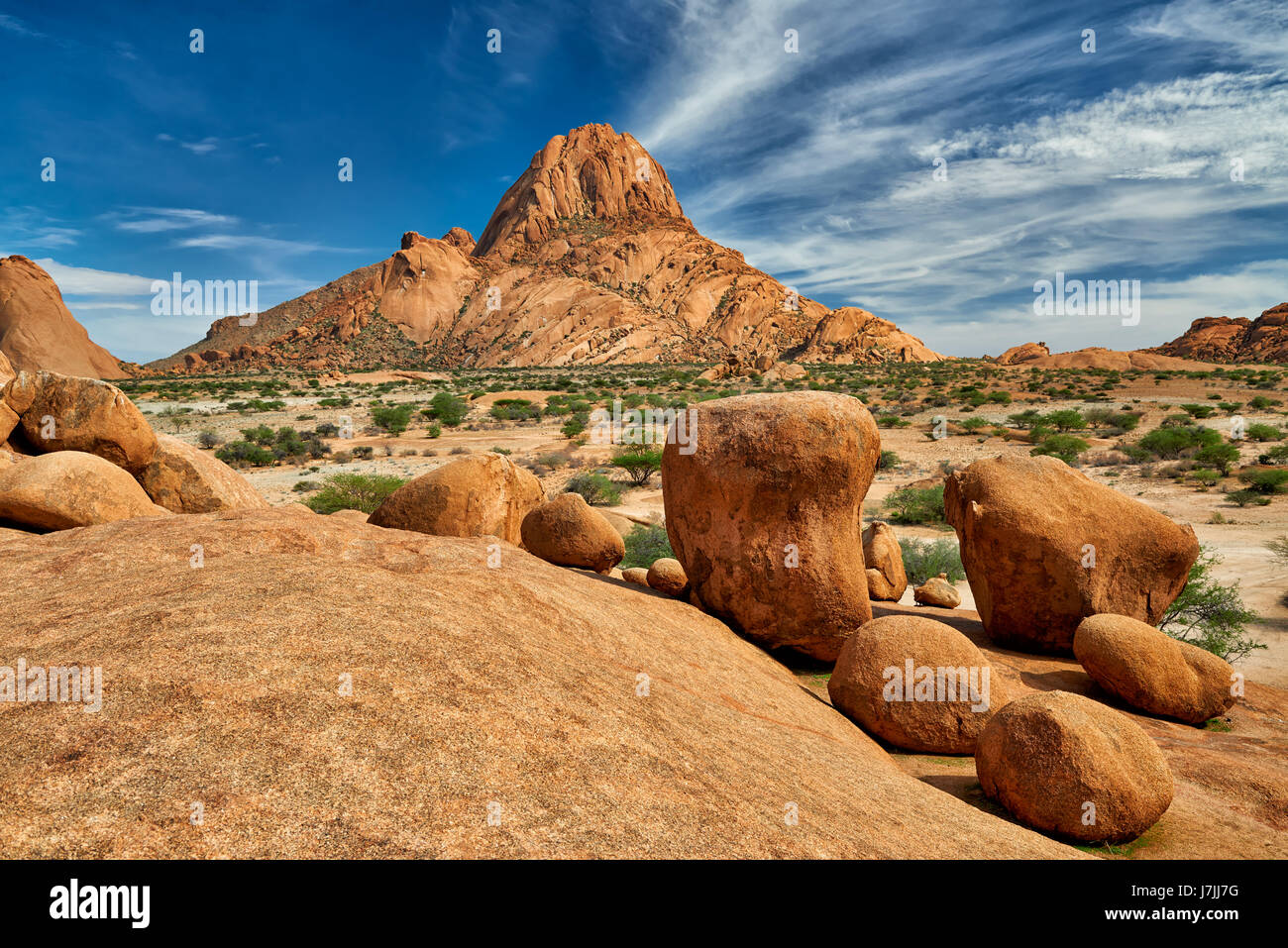 Spitzkoppe, Berglandschaft von Granitfelsen, Matterhorn von Namibia, Namibia, Afrika Stockfoto