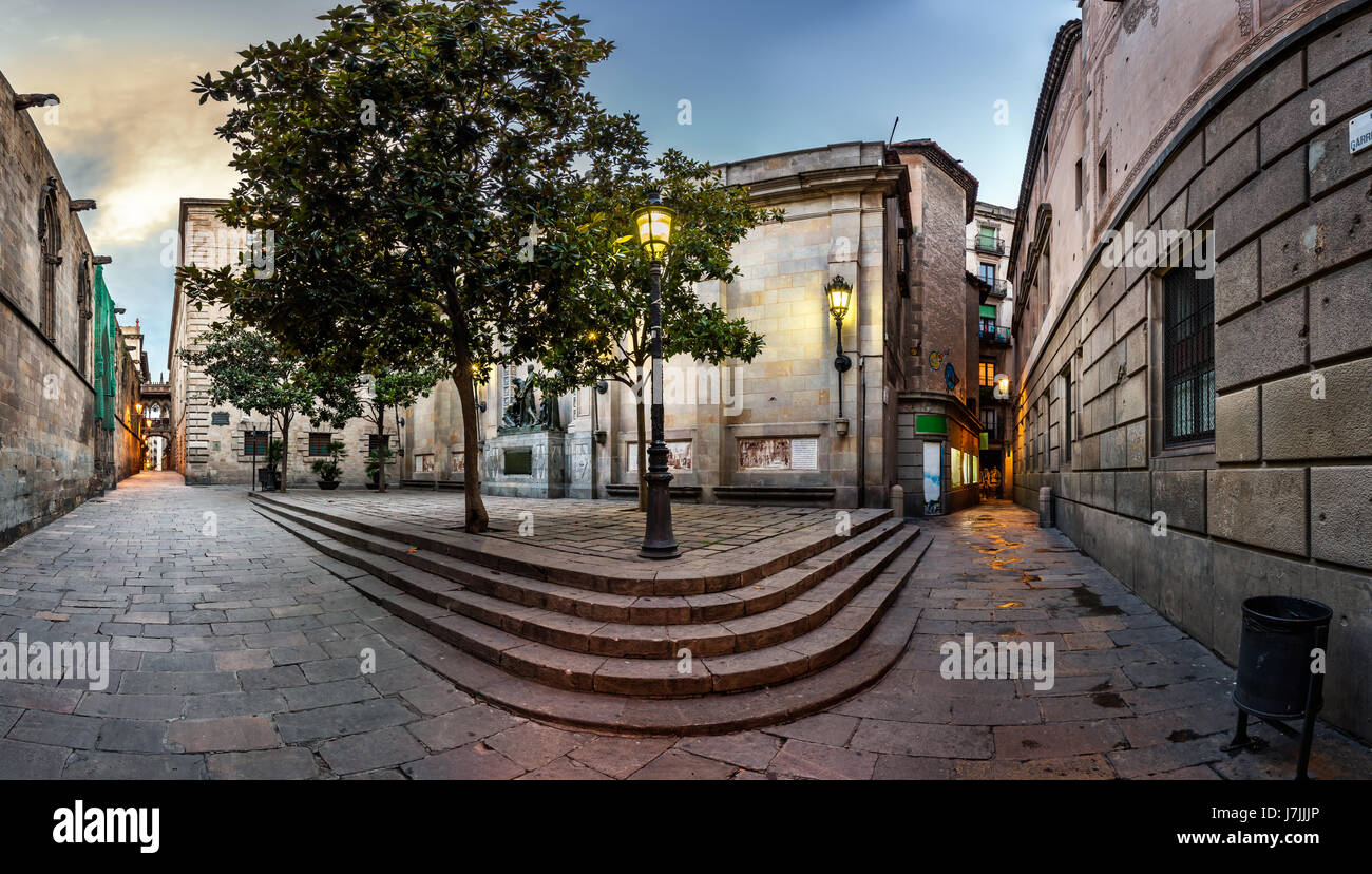 Barri Gothic Quarter und Seufzerbrücke in Barcelona, Katalonien, Spanien Stockfoto