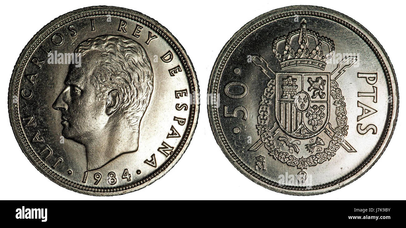 1984 50 Peseten Stockfoto