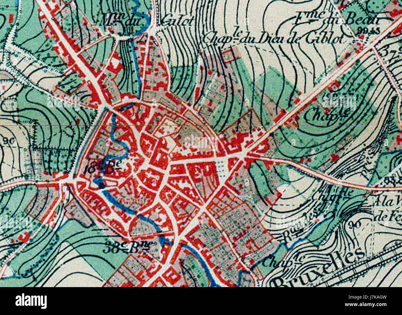 Carte IGN 1869 bezieht sich auf eine historische Karte, die 1869 vom französischen National Geographic Institute (IGN) erstellt wurde. Diese Karte ist wertvoll für historische Geographie und kartographische Studien Frankreichs. Stockfoto