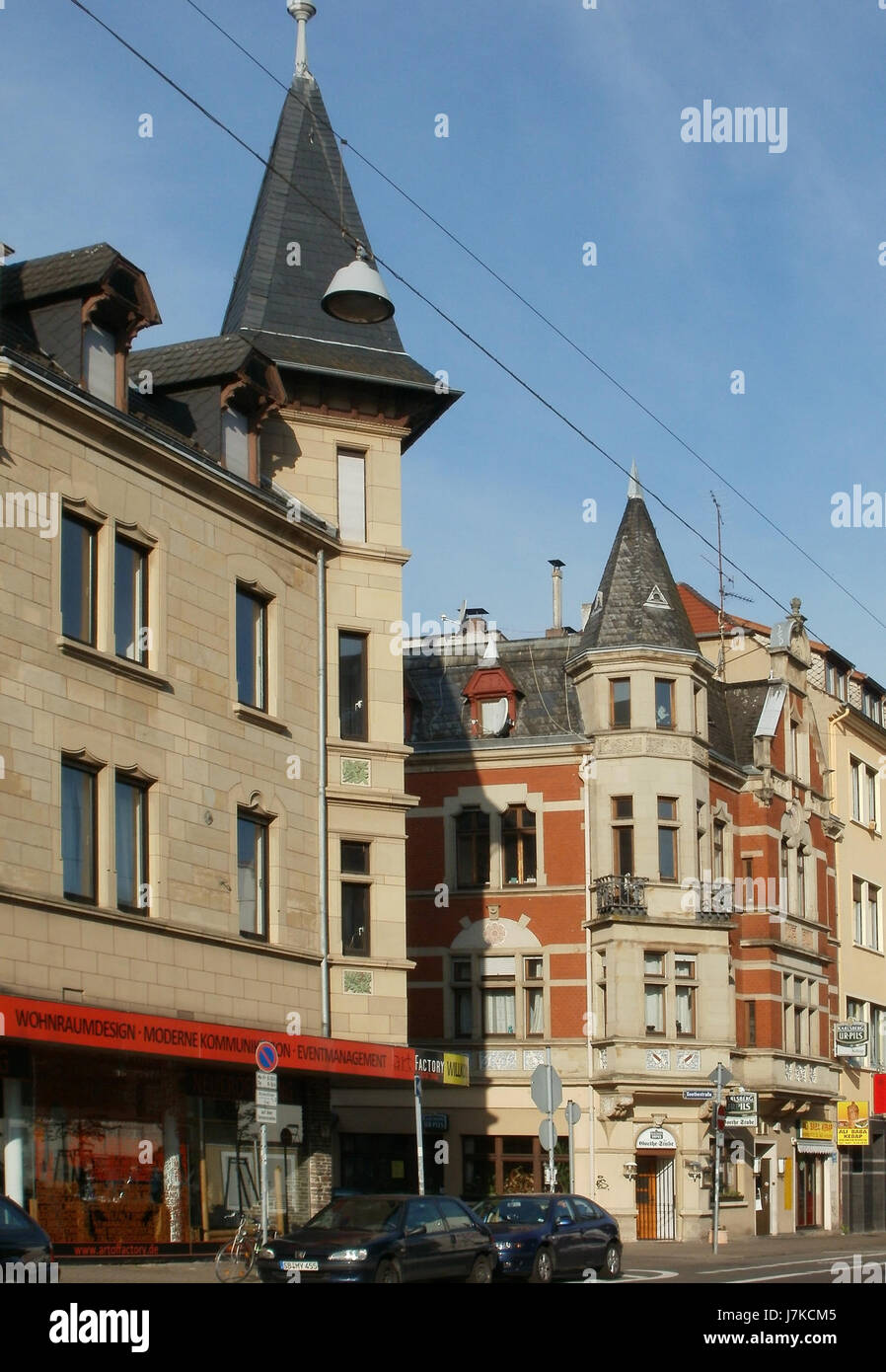 Ein Bild von Goethestr. 1-2 in SaarbrÃ¼cken, Deutschland, Darstellung des Gebiets am 30. April 2011 mit städtebaulichen und architektonischen Merkmalen. Stockfoto