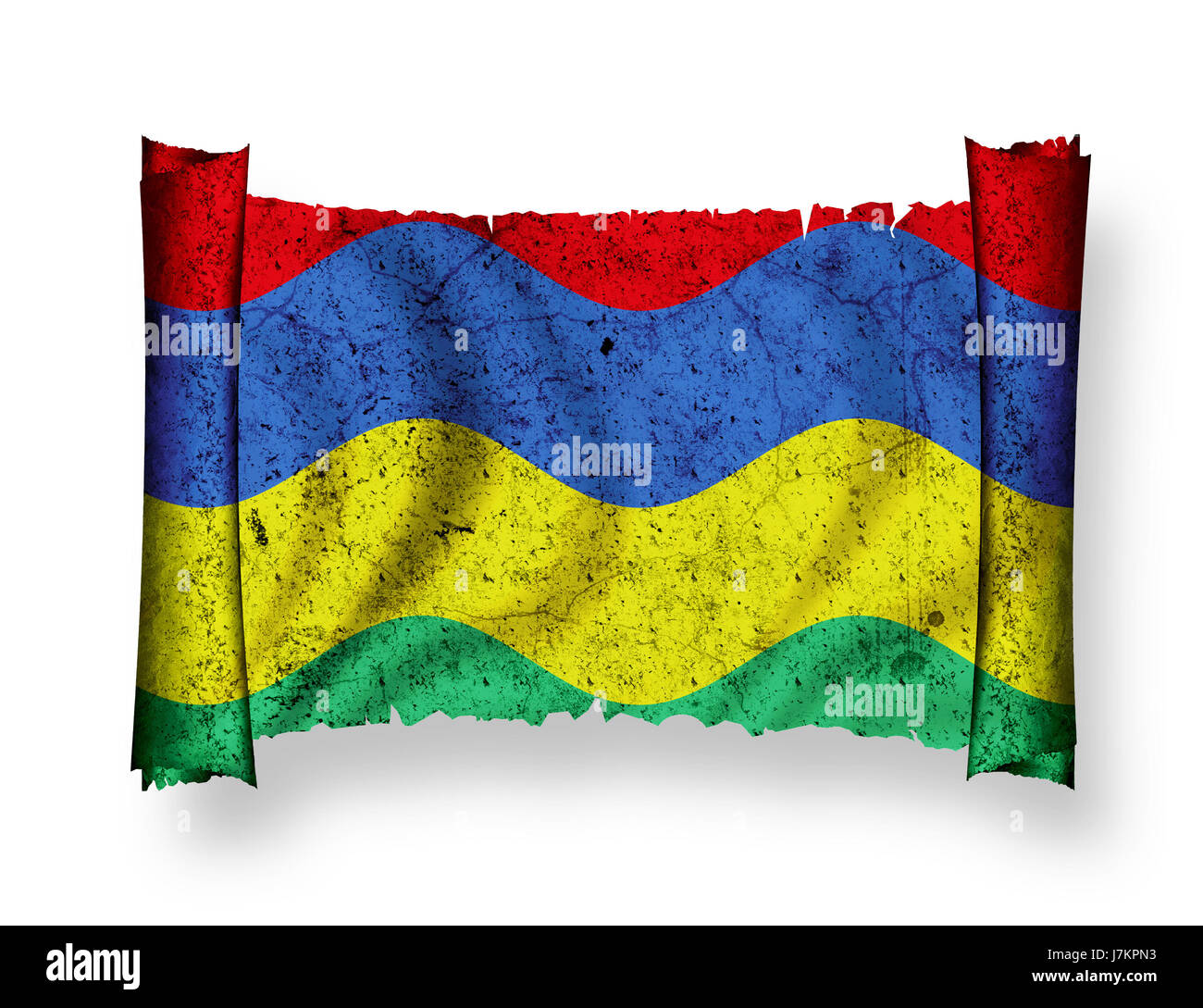 Flagge von Mauritius Papier Rolle Pergament Pergament Schlag Flagge ...