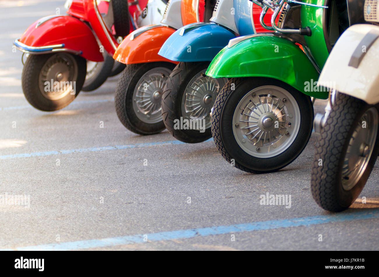 Italien, Vorderrad eines Vespa-Roller Stockfoto