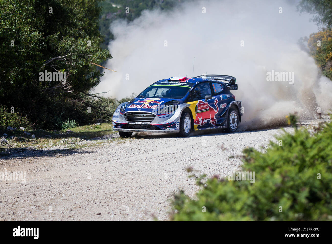 Viana Castelo, PORTUGAL - 19 Mai: Frankreich Sebastien Ogier und Julien Ingrassia von Frankreich in ihre M-Sport-WRT Ford Fiesta RS WRC antreten. Stockfoto