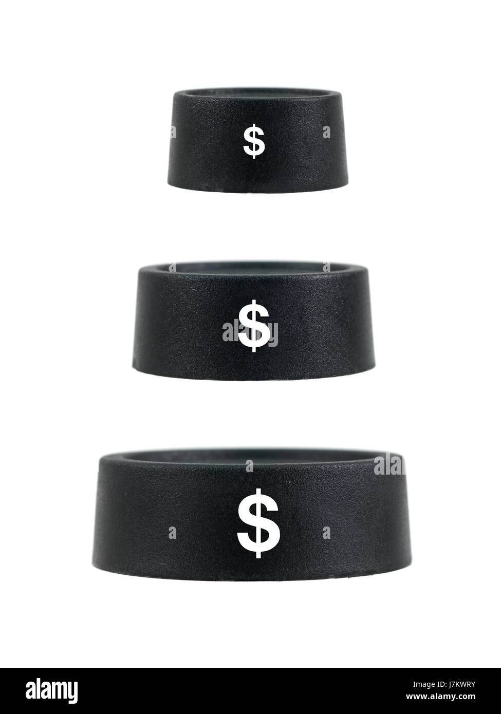 Dollar Dollar isoliert antike schwarze dunkelhäutige kohlschwarze tiefschwarze Küche Stockfoto