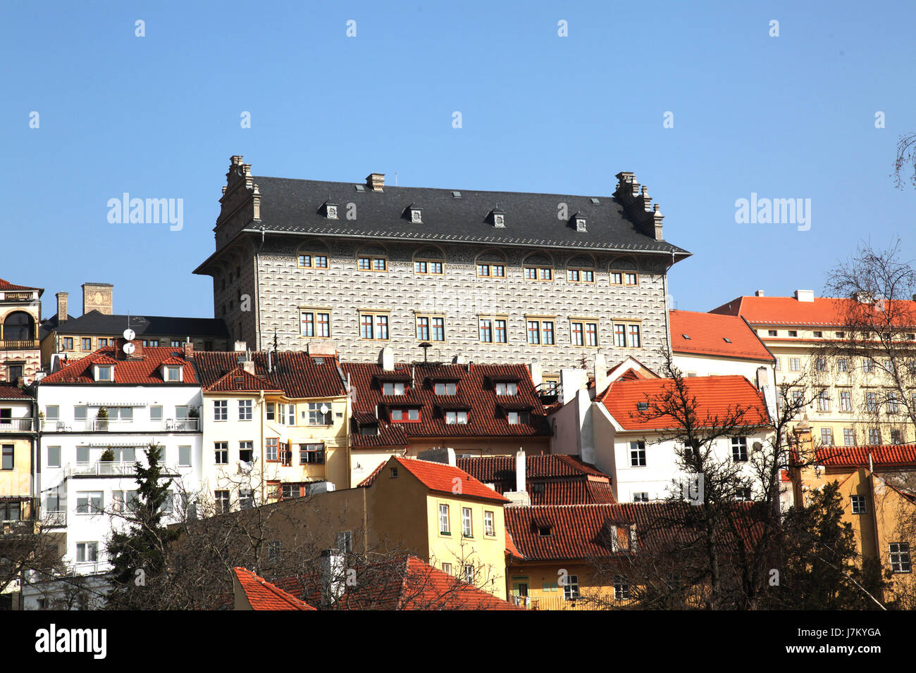Prager Platz Hauptstadt Renaissance schwarze dunkelhäutige kohlschwarze tiefschwarze museum Stockfoto