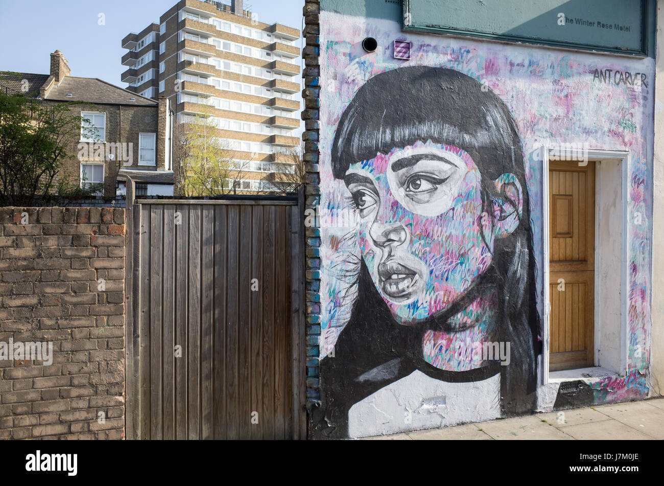 Graffiti in East London UK Stockfoto