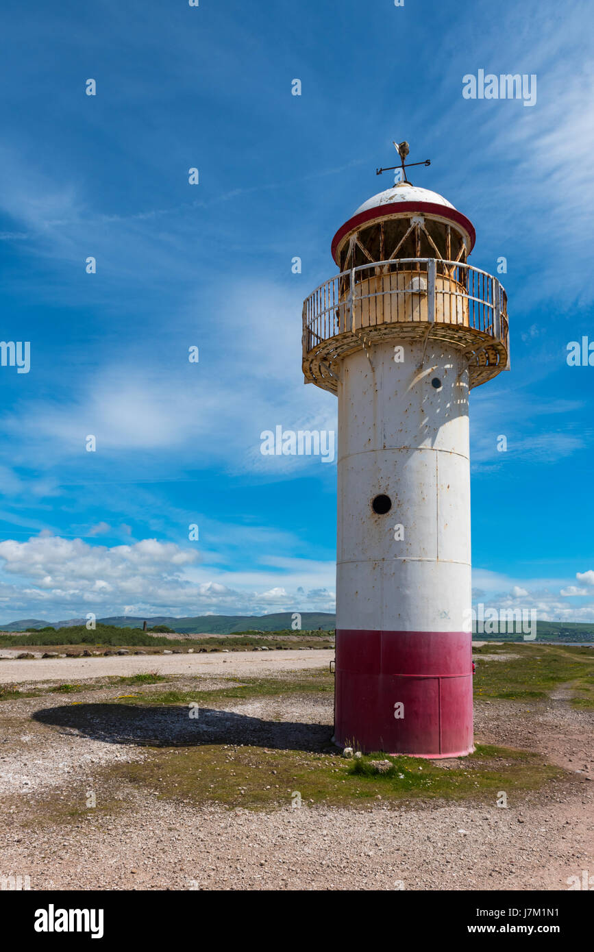 Die restaurierte Hodbarrow Leuchtturm in der Nähe von Millom in Cumbria Stockfoto