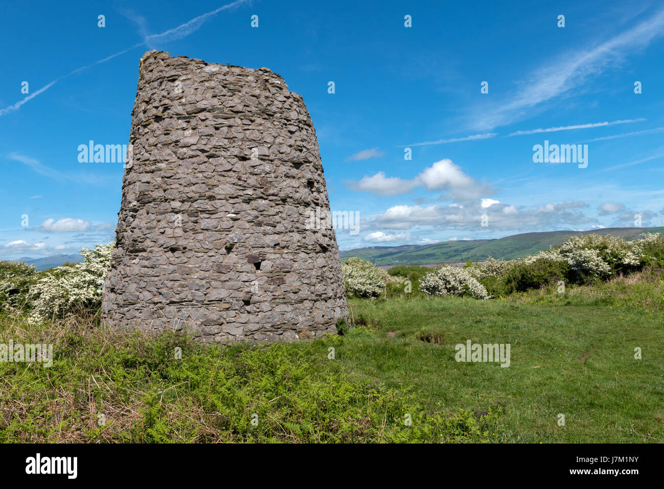 Zerstörten Windmühle an Hodbarrow Stelle in der Nähe von Millom in Cumbria Stockfoto