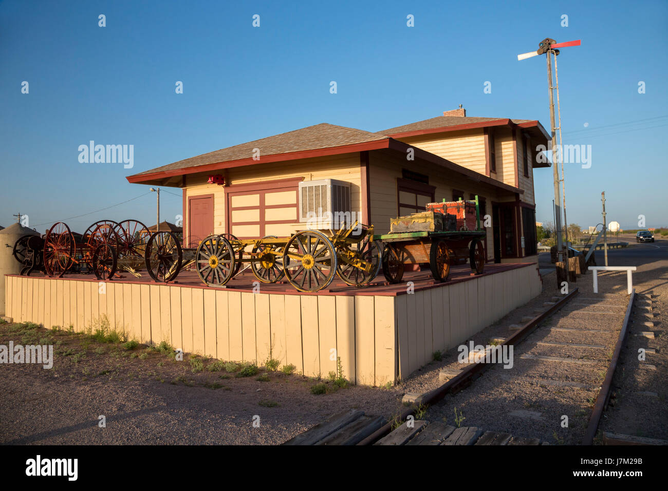 Columbus, New Mexico - The Columbus historisches Museum, untergebracht in der alten Eisenbahn-Depot. Colombus, eine Grenzstadt, war das Ziel eines Angriffs 1916 von M Stockfoto