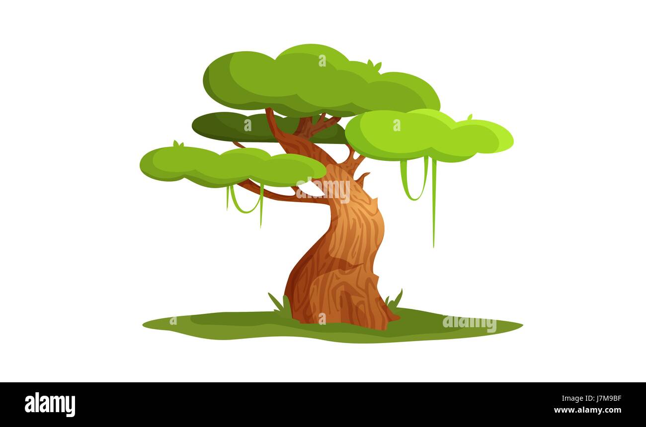 Vector Illustration Charakter Baum. Stock Vektor